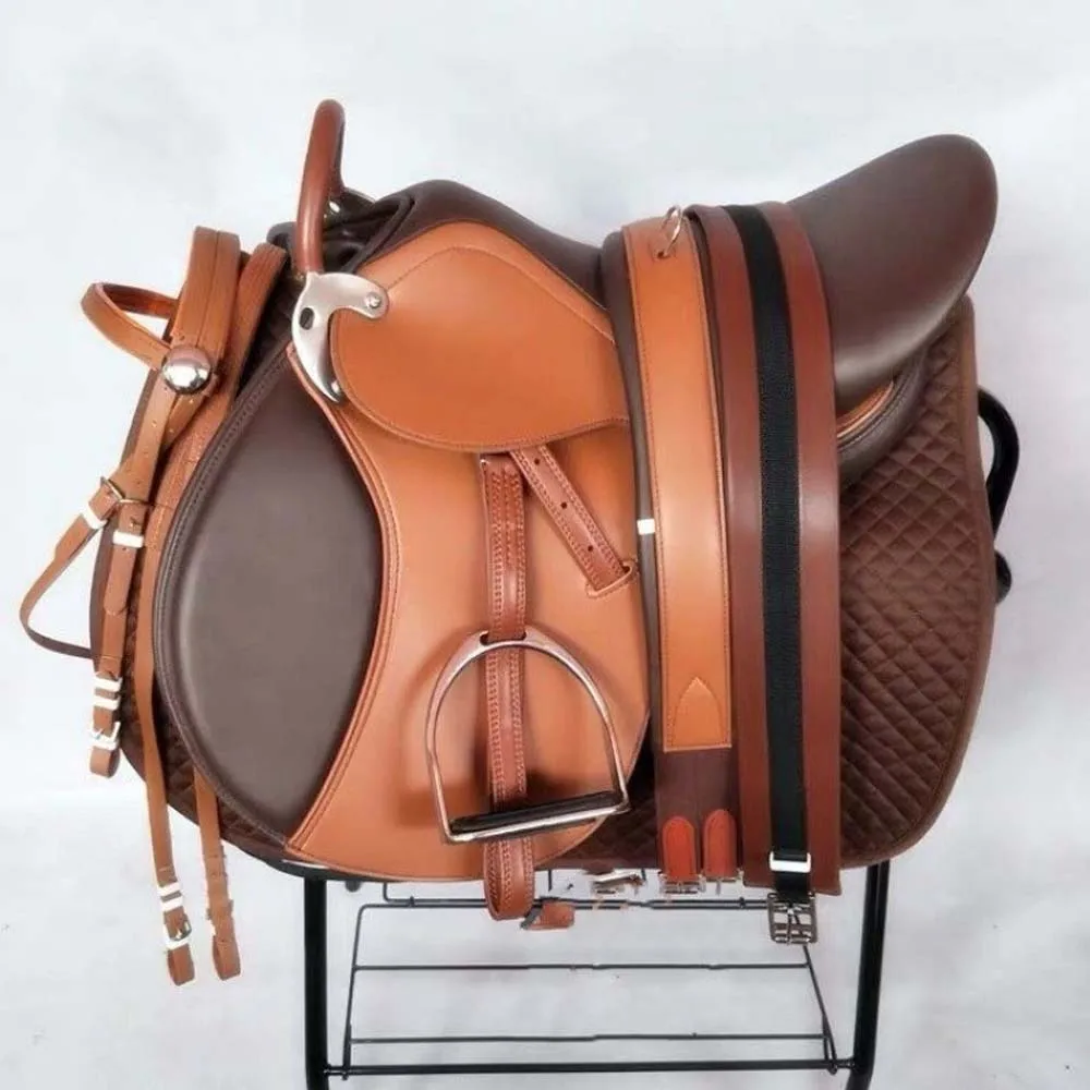 Premium Leather Horse Wade Tree Western Leather Ranch Roping Work Horse Saddle Leather Saddle