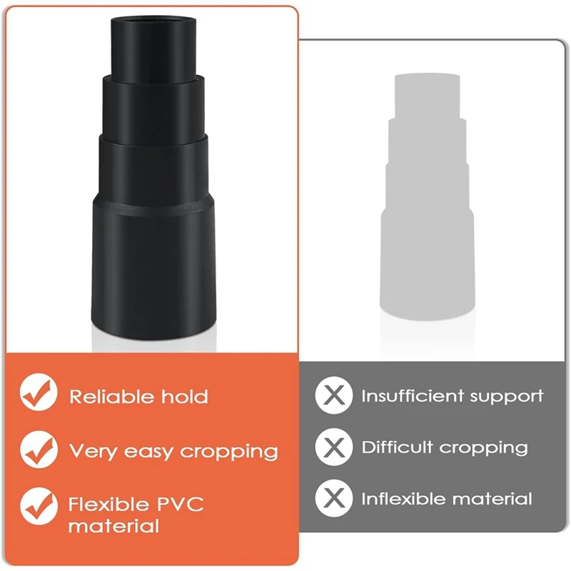 掃除機用ブラックアダプター,バキュームクリーナー,4層,25mm〜42mm, 6個