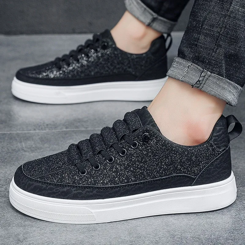 

bling Men's trendy brand luxury sneakers all-season casual shoes fashionable sports shoes elastic band Harajuku style shoes man