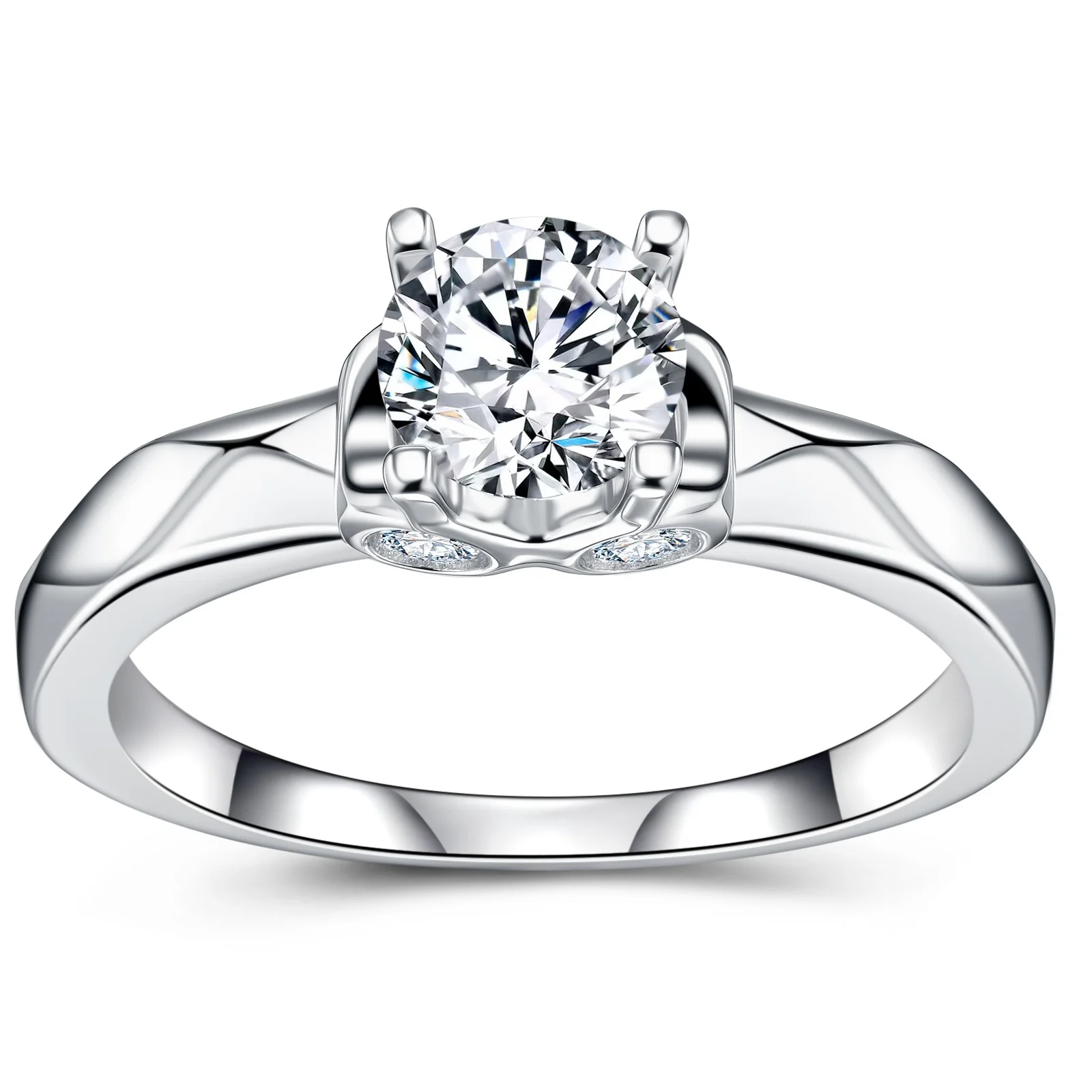 

S925 Sterling Silver Certified Moissanite Rings - Stylish Couple Rings, Light Luxury Matching Rings, Jewelry Gift