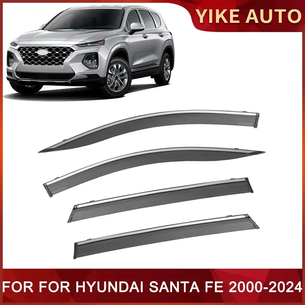 For HYUNDAI SANTA FE 2000-2024 Car Window Sun Rain Shade Visors Shield Shelter Protector Cover Trim Frame Sticker