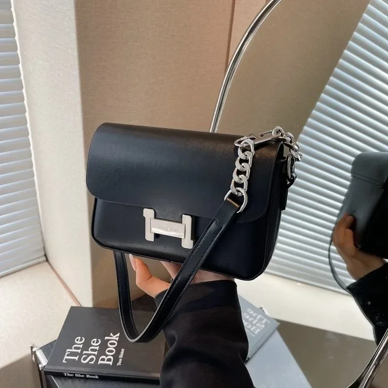 

Элегантная кожаная классическая сумка через плечо, простая уникальная женская сумка с высококачественным минималистичным кошельком-шоппером