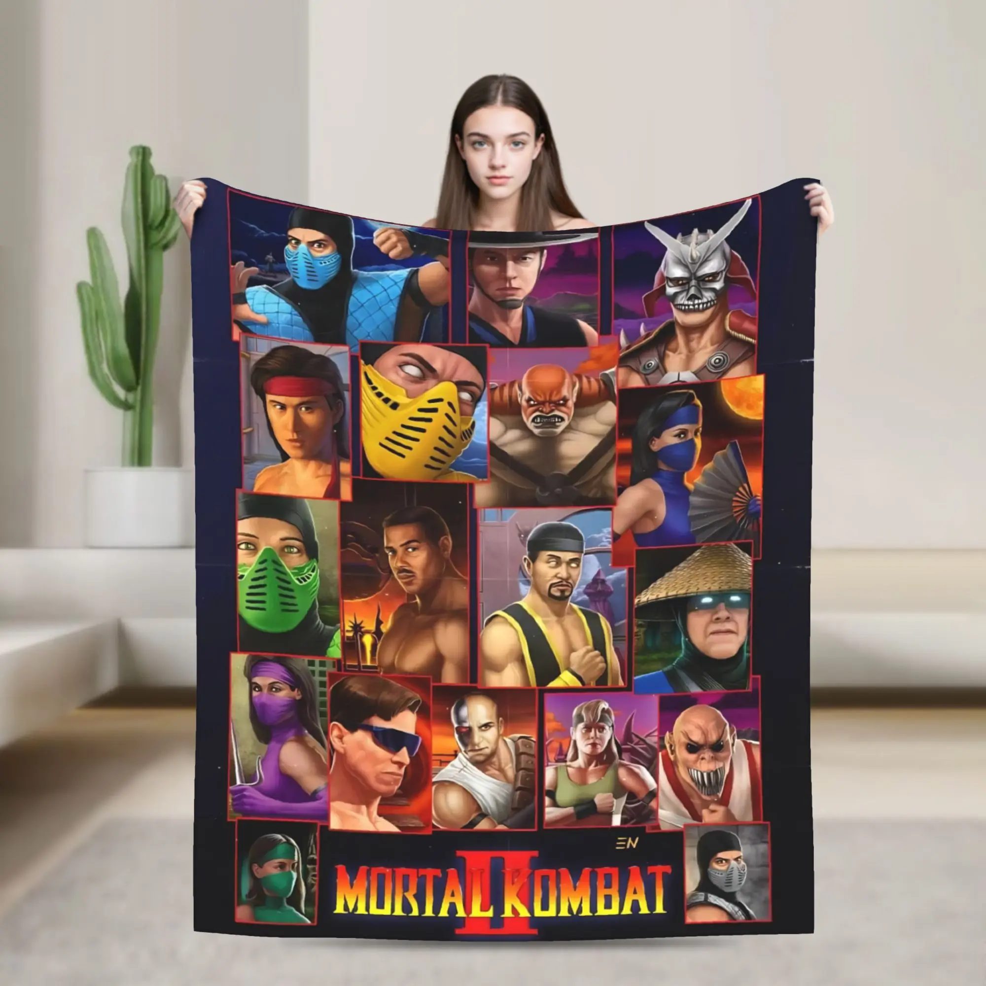 Mortal Kombat II Moive 2026 Blanket Multiple Sizes Warm Cozy Fluffy  Throw Blankets for Couch Sofa and Bed