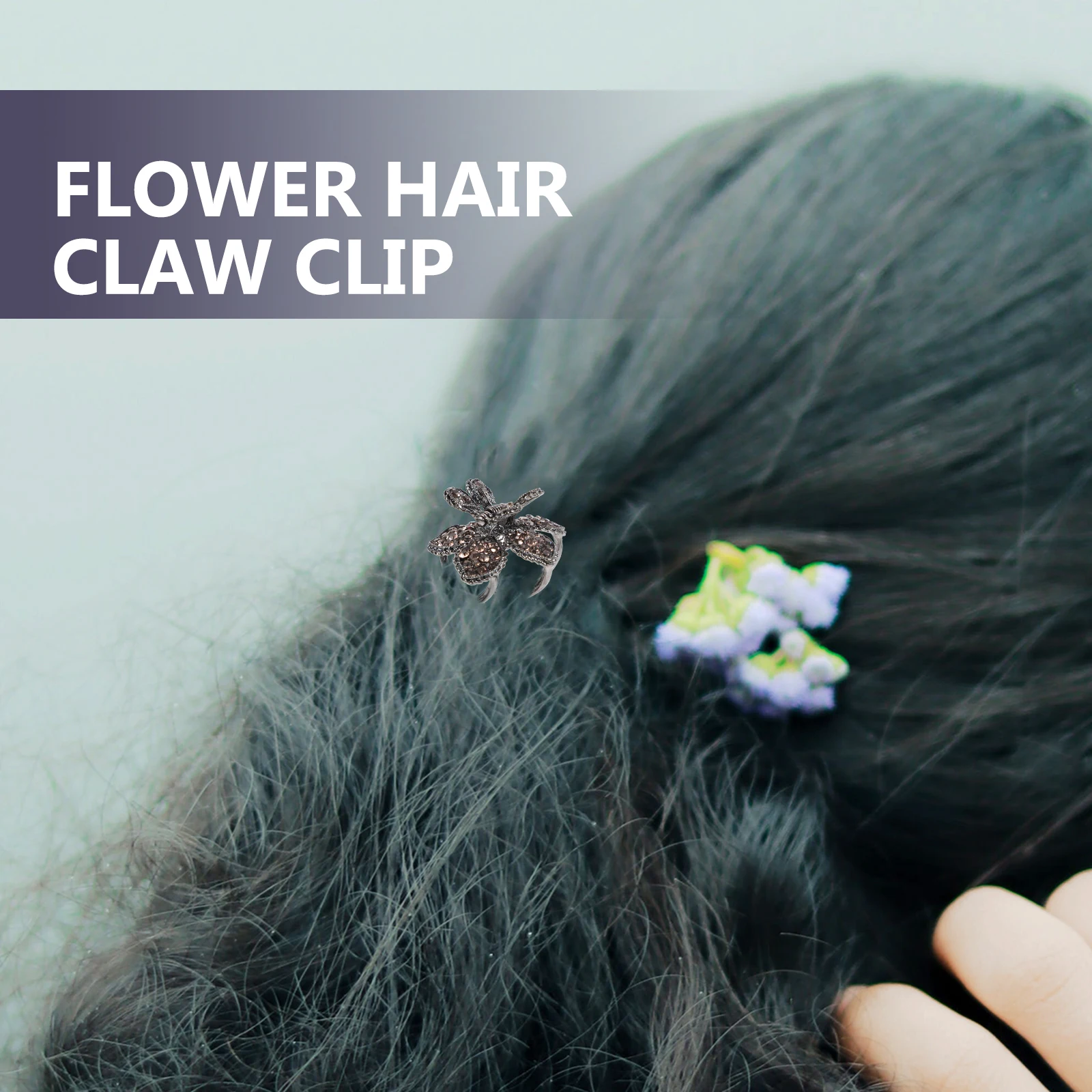 

Rhinestone Hair Claw Clip Flower Design High Ponytail Holder for Women Fine Hair Stylish Metal Hairpin Cymbidium Clips for Any