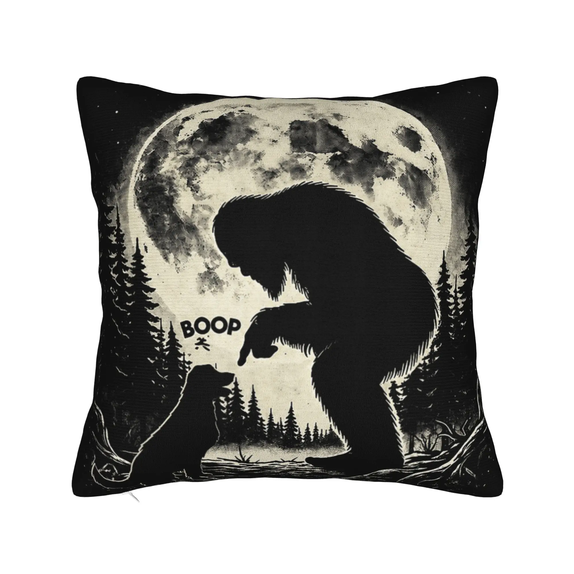 Fun Hand Boop Nose Labrador Bigfoot Sasquatch Full Moon Dog Pillow Cover  Soft Cushion Cover Novelty Pillow Case For Living Room
