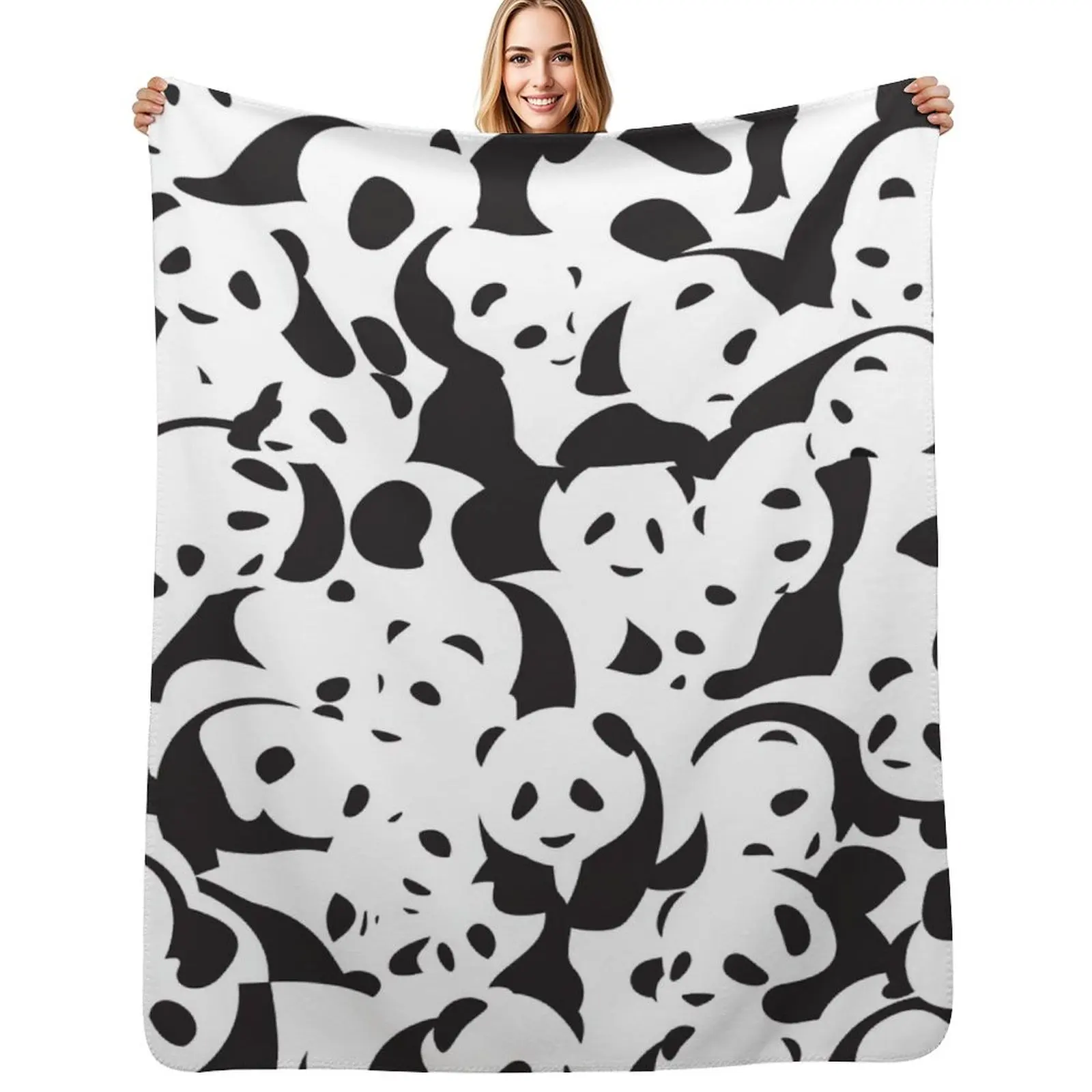 Panda Panda seamless pattern Throw Blanket Vintage For Decorative Sofa for babies anime Flannels Bed Blankets