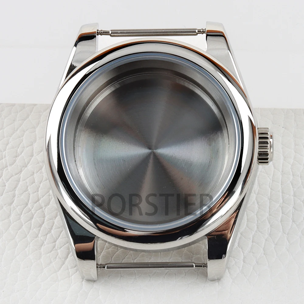 Silver 36/39mm Case Solid 316L Stainless Steel Sapphire Glass Watch Case Waterproof for Datejust NH35 NH36 Movement 28.5mm Dial