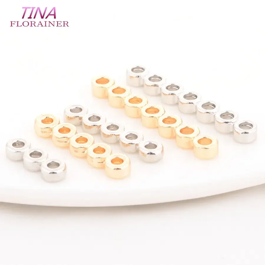 Beading Jewellery Making Components 5 Holes Necklace Bracelet Connector Diy 18K Real Gold Plated Beads Spacer Bar Separators