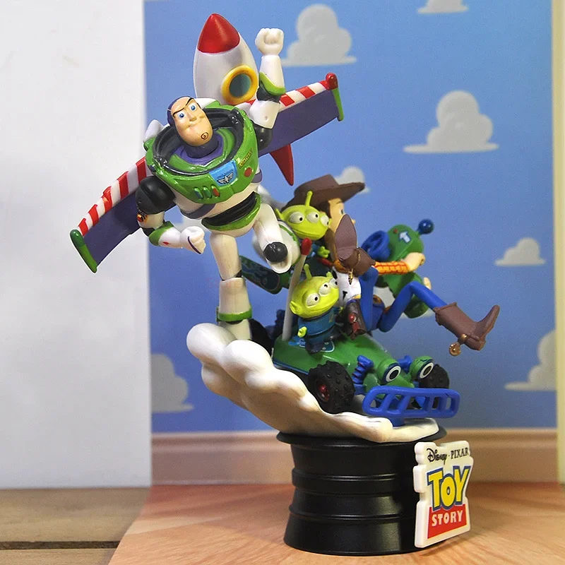 Disney Toy Story Action Figures, Woody, Buzz Lightyear, Aliens, Bonecas, Modelo, Fofos, Decorações de Casa, Aniversário, Presentes de Natal, 13cm