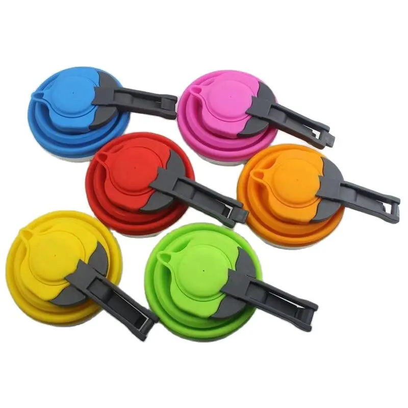 Outdoor Portable Silicone Kettle Foldable Collapsible Silicone Kettle 1.2L Steel Bottom