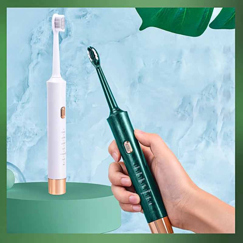 Cepillo de dientes eléctrico para niños y adultos, 4 cabezales, 6 modos ajustables, temporizador incorporado de 2 minutos, carga rápida durante 35 días