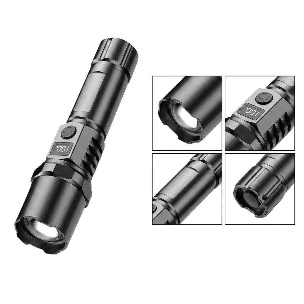 Compact Rechargeable LED Flashlight with ABS Construction and Effective Heat Dissipation for Continuous Operation