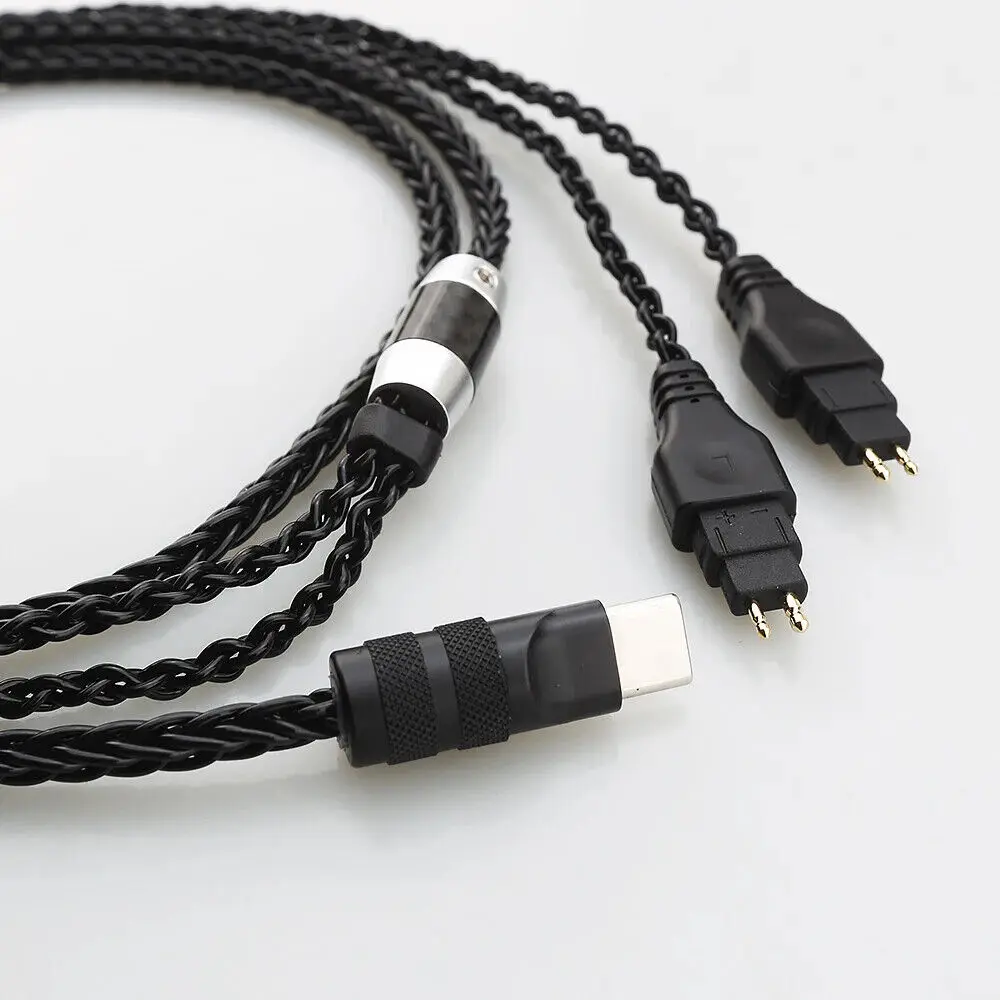 Hifi 8core banhado a prata occ fone de ouvido cabo de atualização TYPE-C usb para hd580 hd600 hd650 hd25 hd660s hd565 hd545 hd535 fone de ouvido