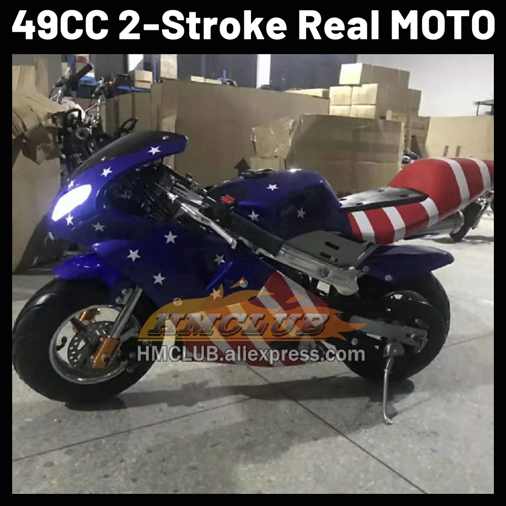 2-Stroke 49CC OFF-road Superbike Mountain Race Gasoline Pocket Bike Small Buggy Kid MOTO Bikes Racing Autocycle Mini Motorcycle