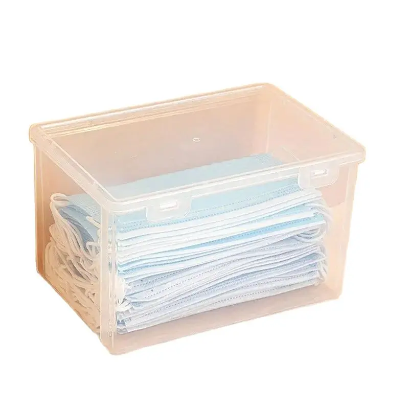 1PC Thickened Mask Storage Box Portable Transparent Flip Drug Storage Box Pill Jewelery Earrings Cosmetics Storage Box Storage