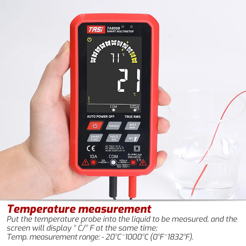 TASI TA805A TA805B Digital Multimeter With Wireless Charging Function Diode Test True Rms NCV Precise Smart Meter Voltag Tester