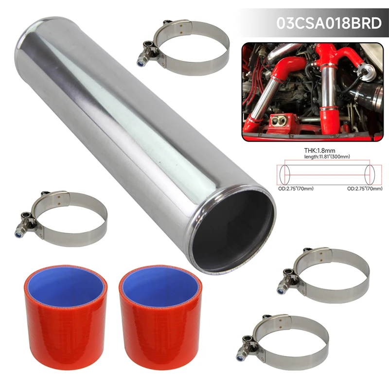 Universal Aluminum  T6063 Intercooler Turbo Piping pipe 70mm 2.75