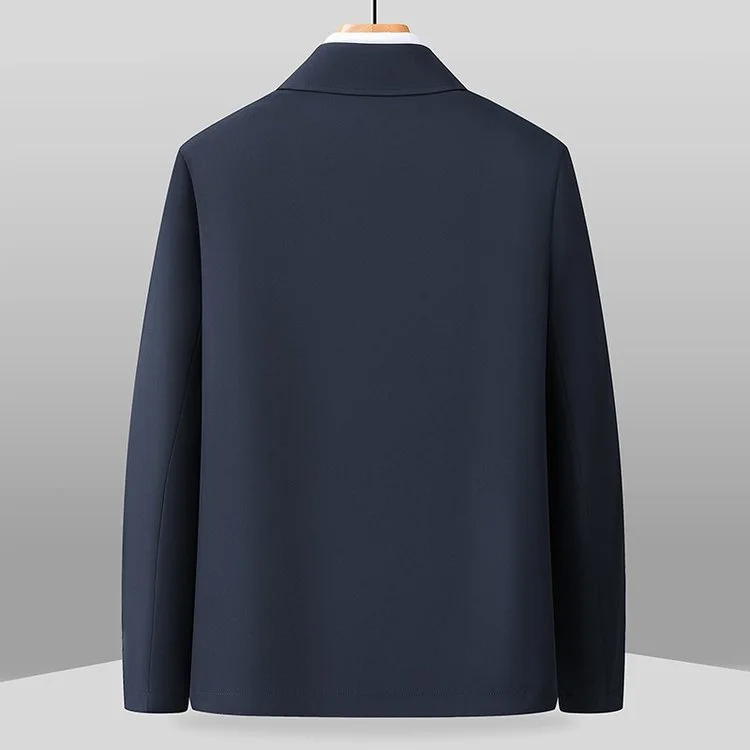 

Весенне-осенний мужской свободный повседневный воротник Jaet, новый Sle Dad, элитная удобная однотонная уличная одежда на молнии для папы