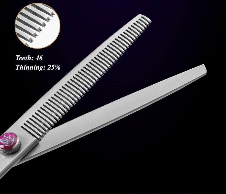 Fenice JP440C 7/8 Zoll Professional Pet Hunde Pflege Schere Gerade Gebogen Verdünnung Chunker Scher Schere Set Für Hunde – Detail 10
