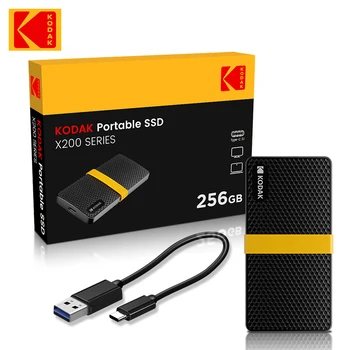 코닥 X200 휴대용 SSD 2TB 1TB USB 3.1 C 타입 외장 드라이브 하드 디스크, 512GB 256GB 솔리드 스테이트 드라이브, PS4 노트북 맥북 PC용 