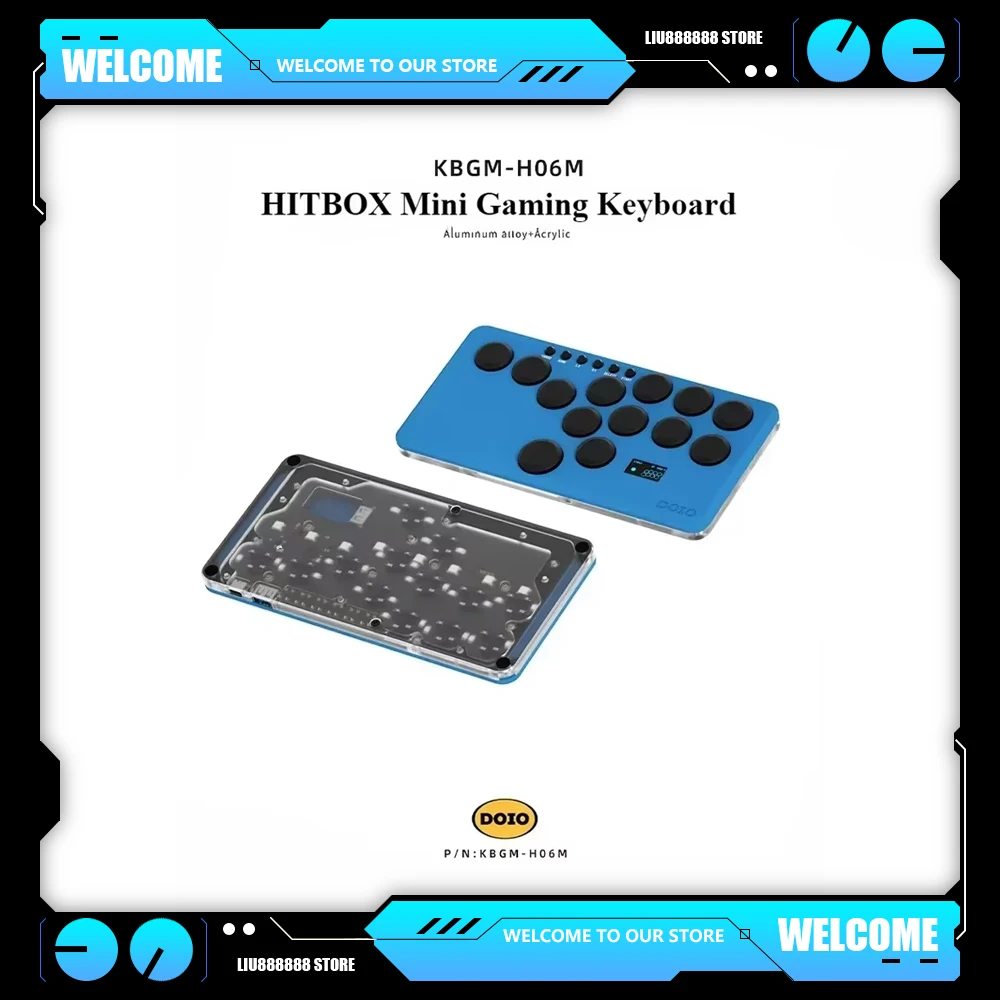 DOIO HITBOX Mini Supports Ps4 Ps5 Switch Customized Game Keypad KBGM-H06M Aluminium Alloy Keyboard Gifts for E-Sports Pc Gamer