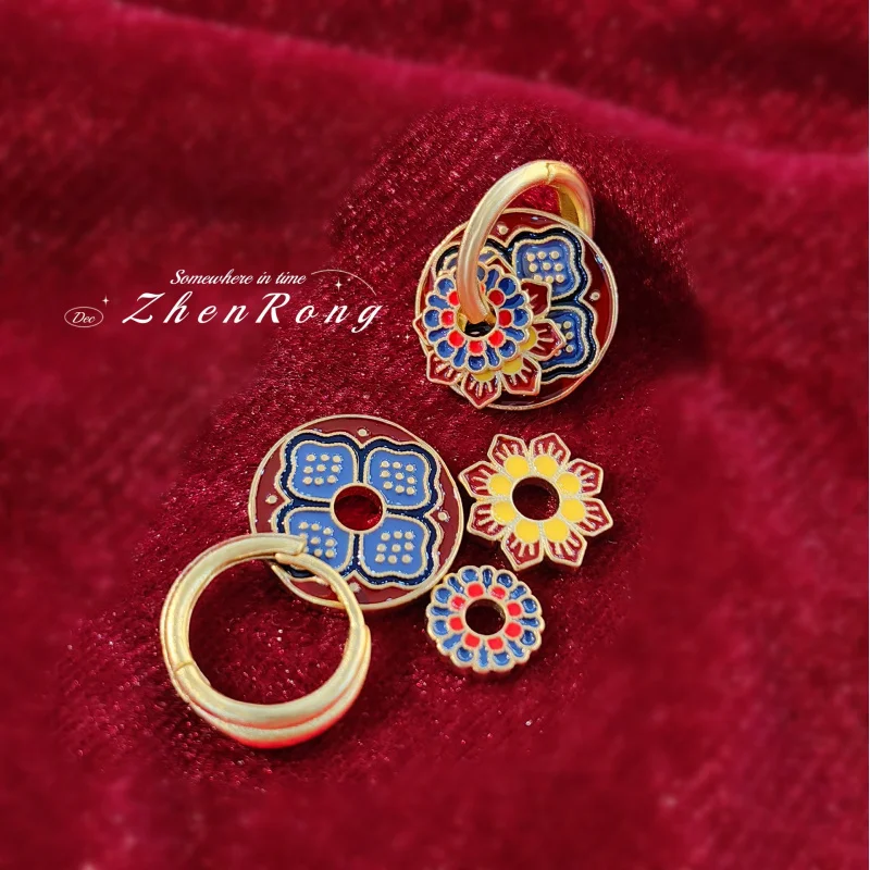 Retro-Schmuck im neuen chinesischen Stil – exquisite Qualität, edle Farben, blumenförmige Tropfenohrringe – ein geeignetes Geschenk für Frauen.