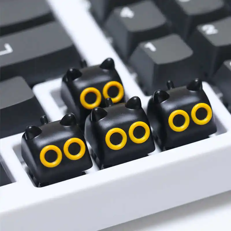 Cute Cartoon Cat Theme Keycaps Original Resin MX Switches Keycaps For  Mechanical Keyboard Accessories Gifts - Image 4