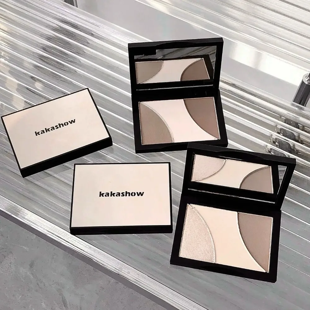 لوحة مكياج كونتور مكونة من 3 ألوان تدوم طويلاً، لوحة مكياج مجسمة طبيعية متعددة الأغراض