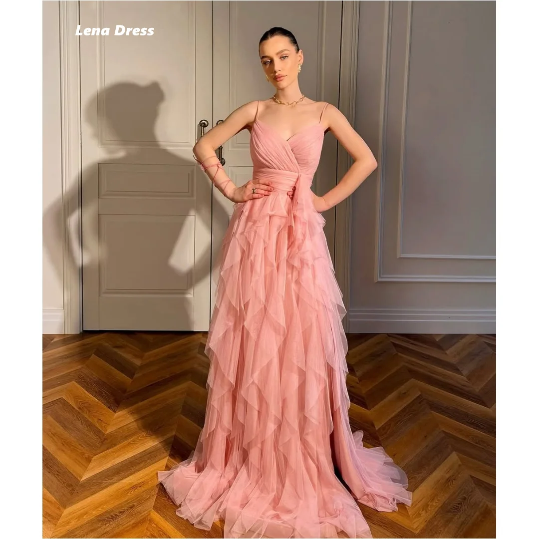 

Lena Multi-layer Elegant Evening Dresses for Woman Luxury Evening Dresses 2025 Pink Prom Clothes Spaghetti Straps Customized
