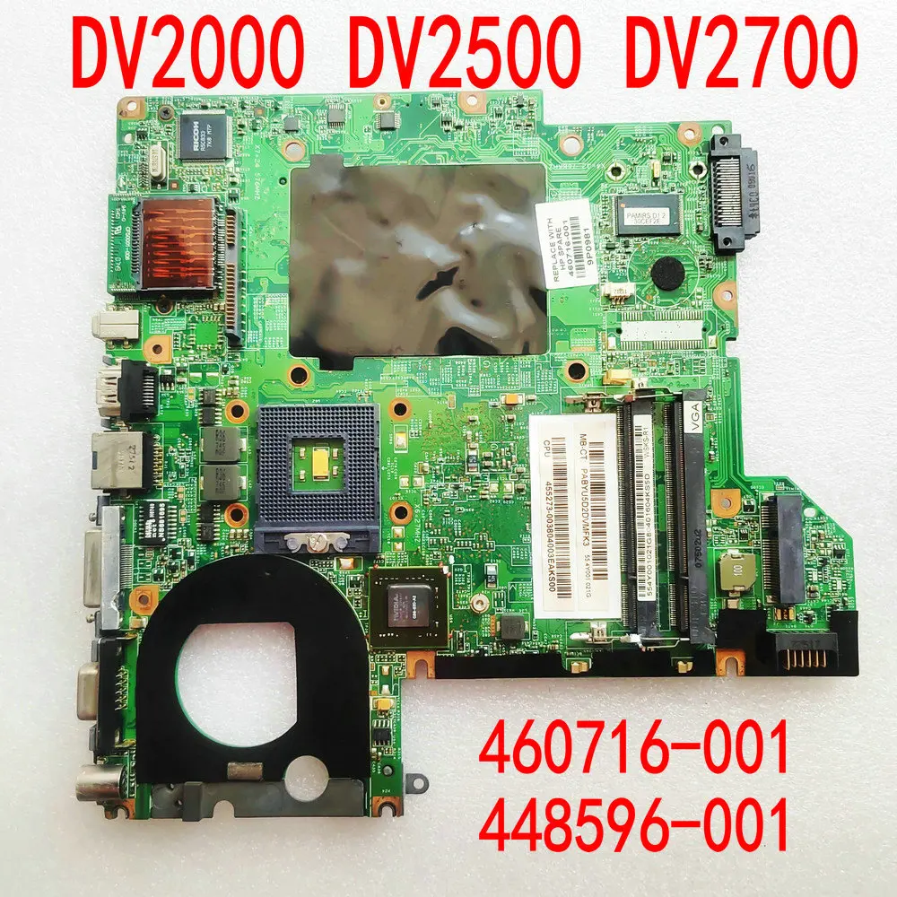 For HP pavilion DV2000 DV2500 DV2700 Laptop Motherboard 460716-001 448596-001 PM965 8400M DDR2