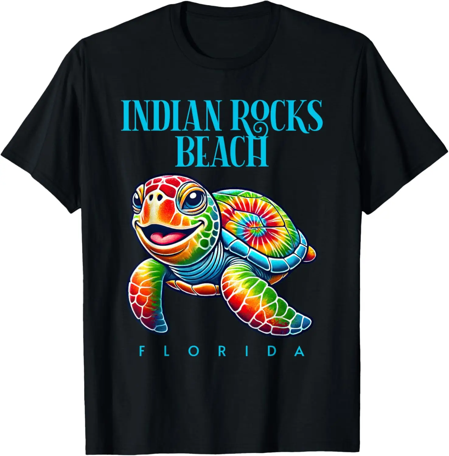 

Indian Rocks Beach Florida Smiling Tie Dye Sea Turtle T-Shirt Motorcycle