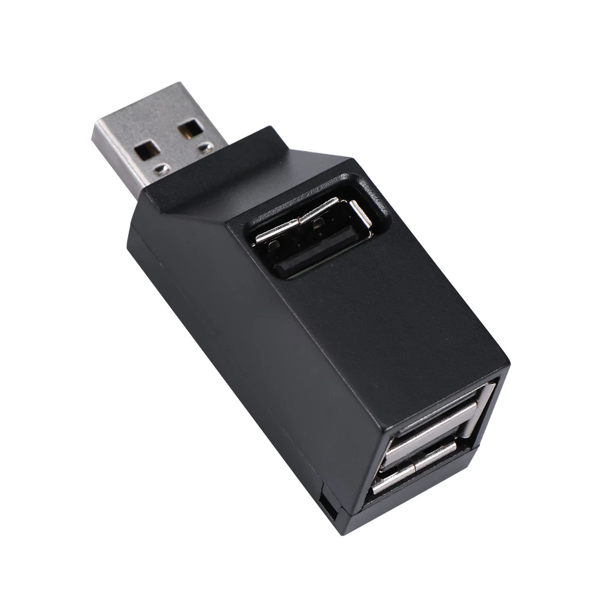 

3-port Mini USB 2.0 Multi Port USB Hub Splitter Hub Adapter For PC Computer For Portable Hard Drives (Black)