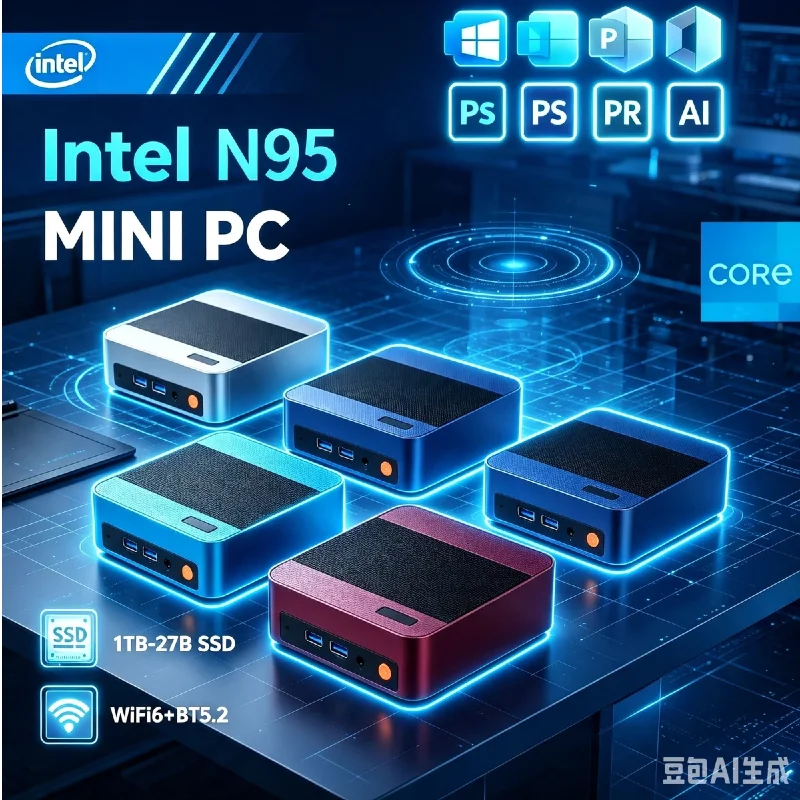 Portable Core N95 Mini PC,16GB RAM 1TB/2TB SSD,Small Gaming Desktop,WiFi 6 BT5.2,HD Output Home Office Mini Computer