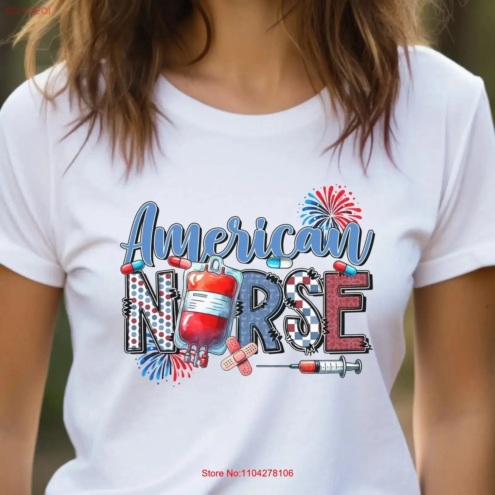 T-shirt infirmière américaine patriotique, pour la reconnaissance des professionnels de santé, 4 juillet, style vintage délavé, unisexe
