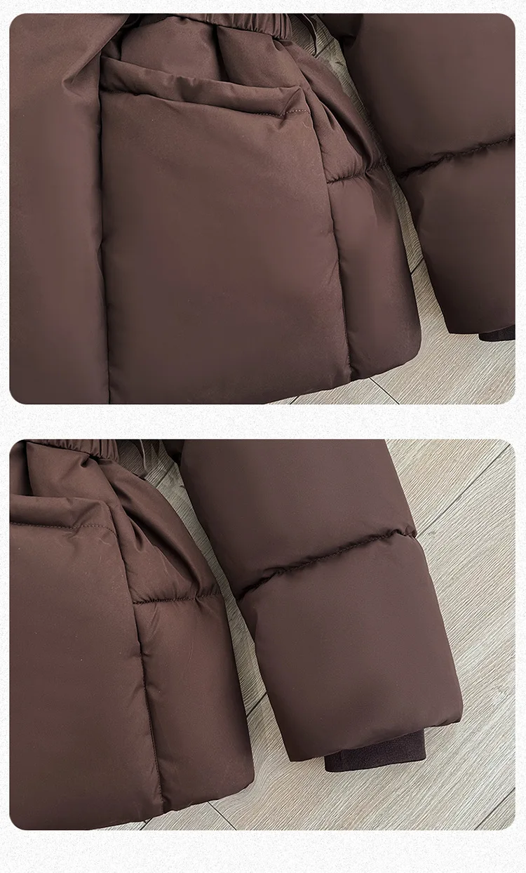 Women Parkas Coats Solid Jackets Mid Length Zipper Pocket Turn Down Collar Long Sleeves Cinched Waist Casual 2026 Autumn Winter