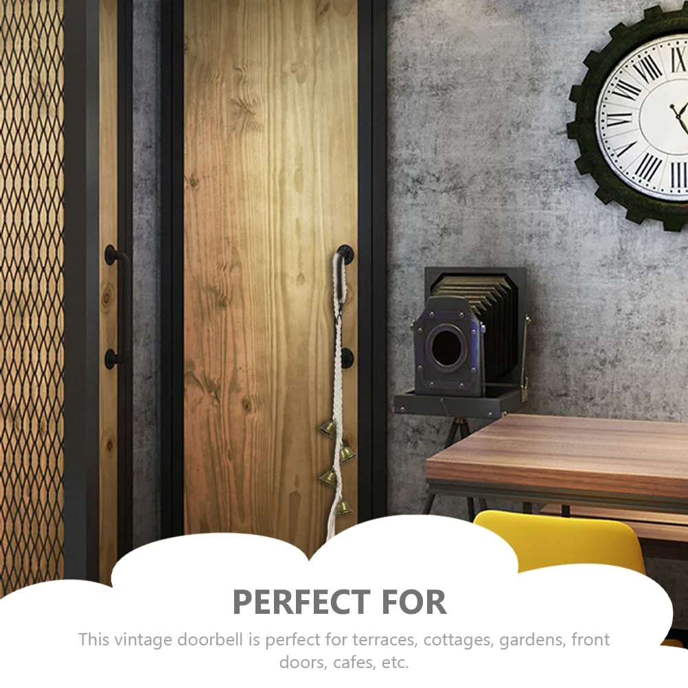 

Hanging Door Bell Vintage Iron Manual Shaking Bell For Outdoor Garden Porch Yard Cottage Retro Decoration Coffee Shop