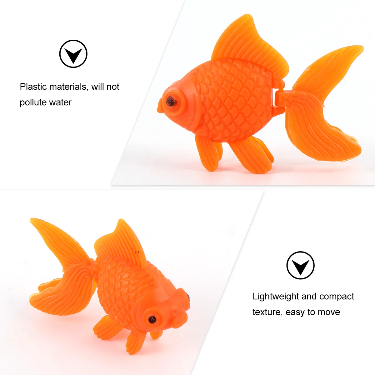 

10pcs Plastic Fish Fake Tropical Goldfish Orange Small Aquarium Decor Fish Tank Decoration Pet Supplies Realistic Appearance
