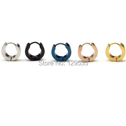 

Alisouy 5 Colors for choice 4mm width Male titanium Fashion cool ear buckle a lot 50 pair earring