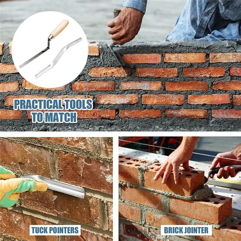 -[33A Tvdae] 3 Pcs Tile Grout Masonry Mortar Bag With Brick Jointer And Pointers Caulking Bag For Masonry Tile Installation