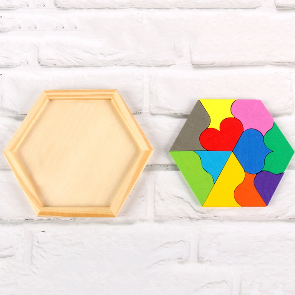 

Colorful 3D Puzzles Early Learning Toy Kids Wooden Early Learning Puzzles Puzzle Set Heart Shape Educational Game