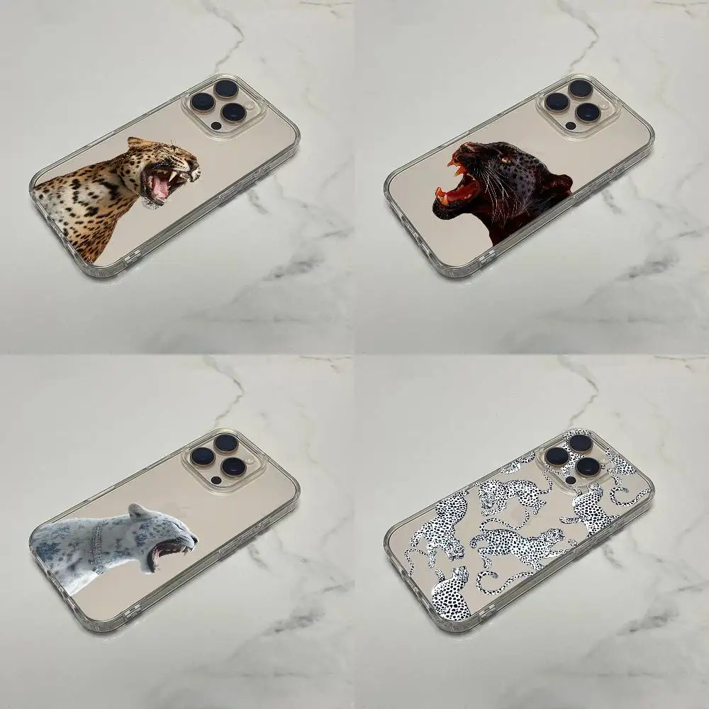 

Leopard Pattern Texture Cat Phone Case For iPhone 17,16,15,14,13,12,11 Plus,Pro,Max,Plus,E,SE4,Mini Transparent Box