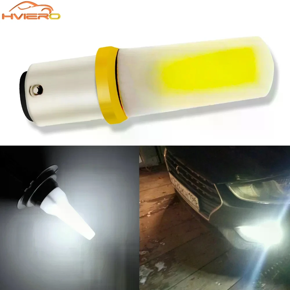 

1/2pcs Universal COB H4/H7/1156/H11 P21W Car License Plate Light Headlight Auto Tail Side Led Bulb Sapphire Clearance Lights 12V