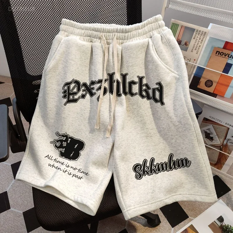 High Street Straight Loose Wide Leg Shorts Summer Cotton Five-point Pants 2026 New All-match White Gray Shorts For Women