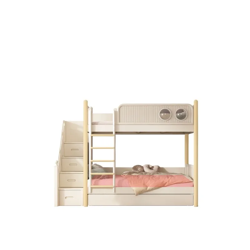 Children's bed up and down, boys multifunctional solid wood high and low bed upper and lower bunk  girls bunk