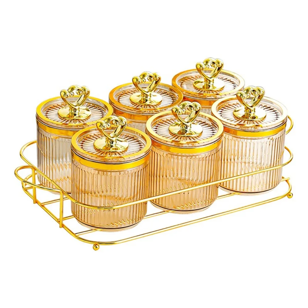 

2/6pcs Plastic Snack Sealing Jars Luxury Transparent Honey Storage Jars Set Affordable Moisture Proof Candy Containers Kitchen