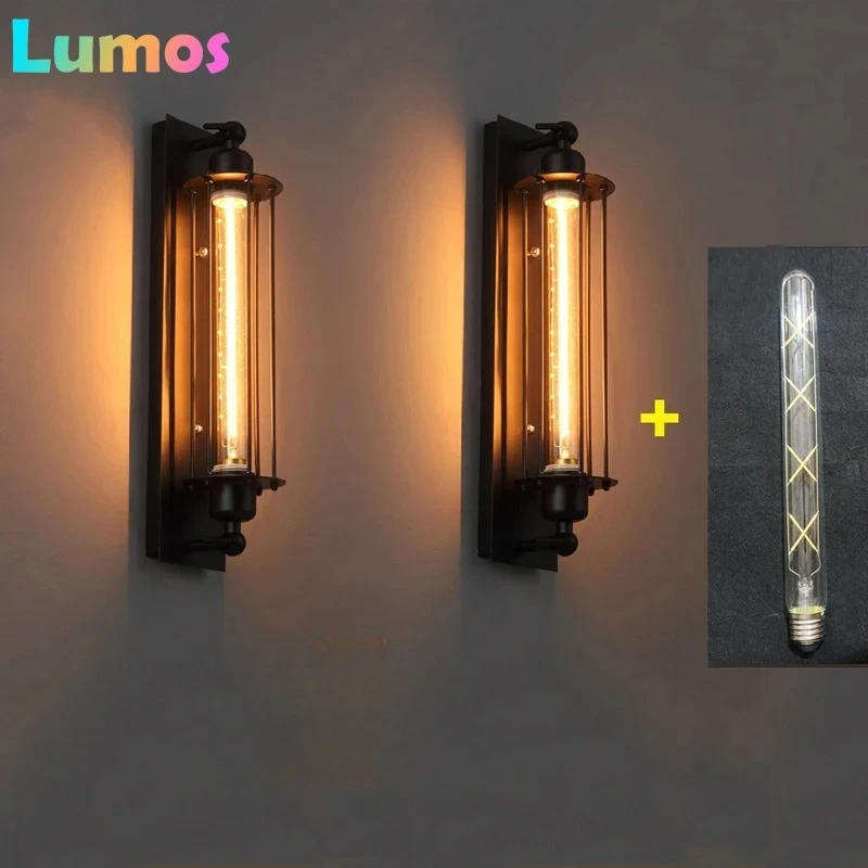 

A65 Retro Industrial Style Iron Wall Light Corridor Staircase Restaurant Loft Bedroom Lamp Bedside House Decor Indoor Lighting