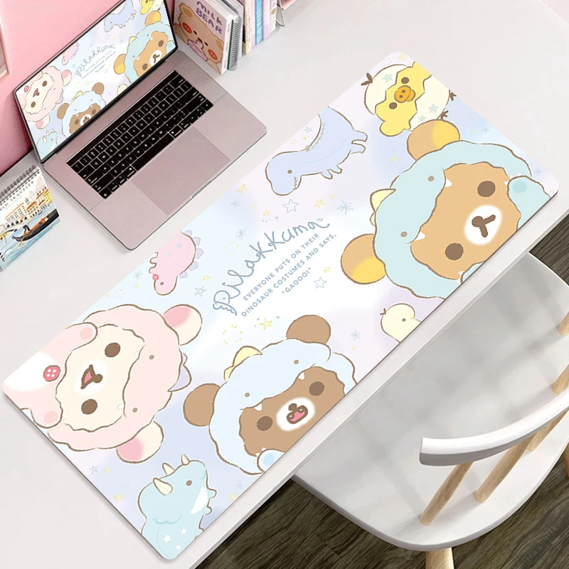 Korilakkuma Rilakkuma Kawaii Table Mat Large Mouse Pad Laptop Keyboard Cartoon Carpet 800x400 Anime Mousepad Cute PC Mouse Mats