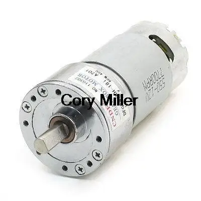 Cylindrical 2.5mm Thread Hole Dia Magnetic Gear Box Motor DC12V 400RPM