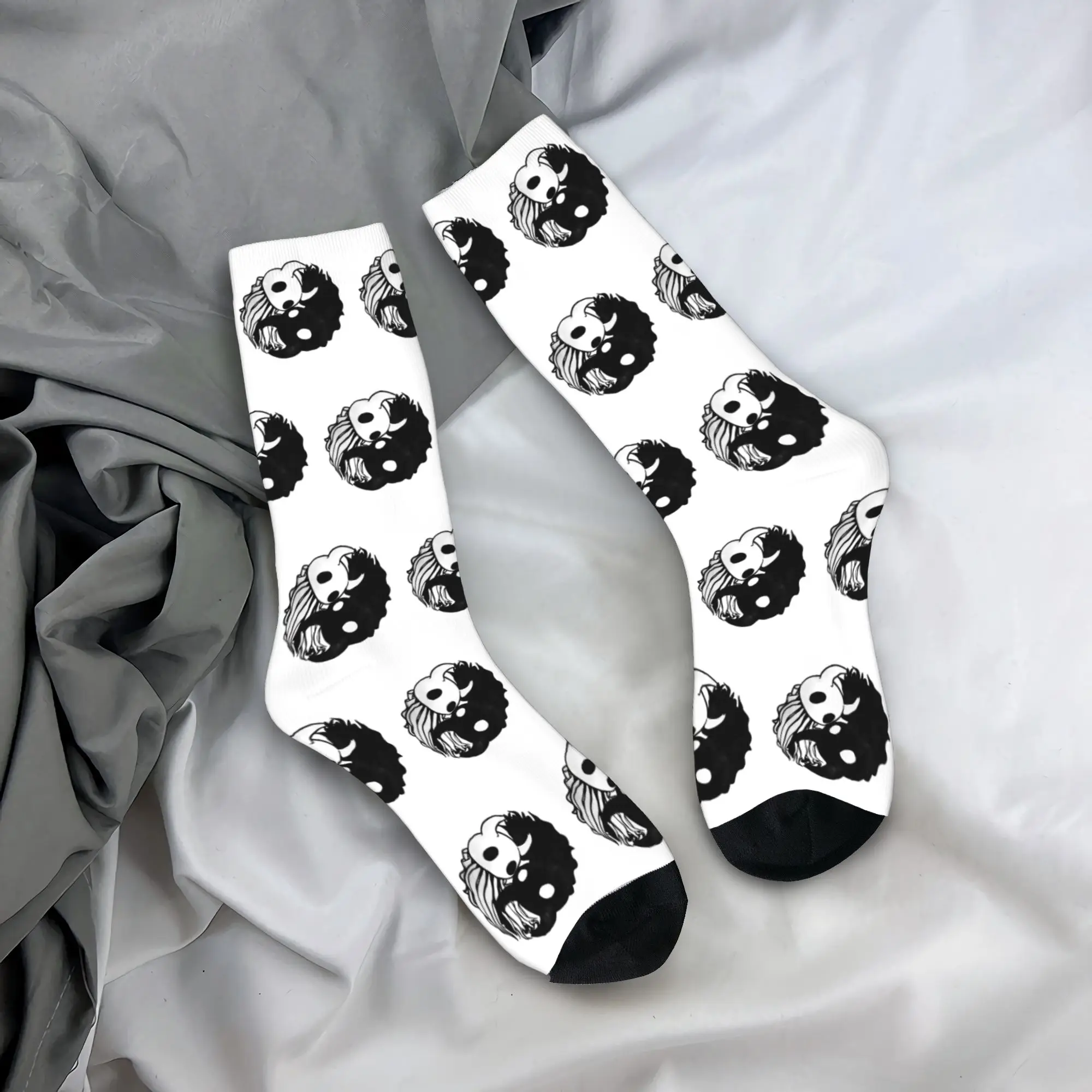 Crazy Design Hollow Knight Yin Yang Calcetines de fútbol Calcetines largos de poliéster para mujeres y hombres antideslizantes