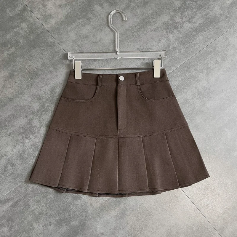 Pleated Skirt Women Y2k Harajuku White Short Skirt Uniforms Safety Pants Summer Solid Color Casual Mini Skirt Fashion